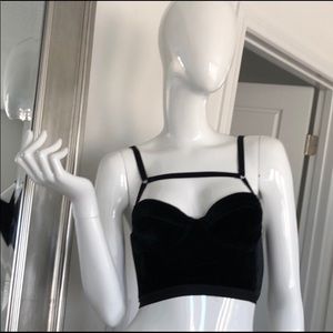 Topshop Velvet Corset Bra Top